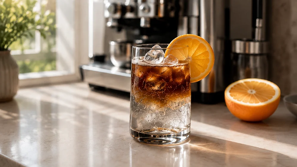 RECEPT: Espresso tonic s pomarančo