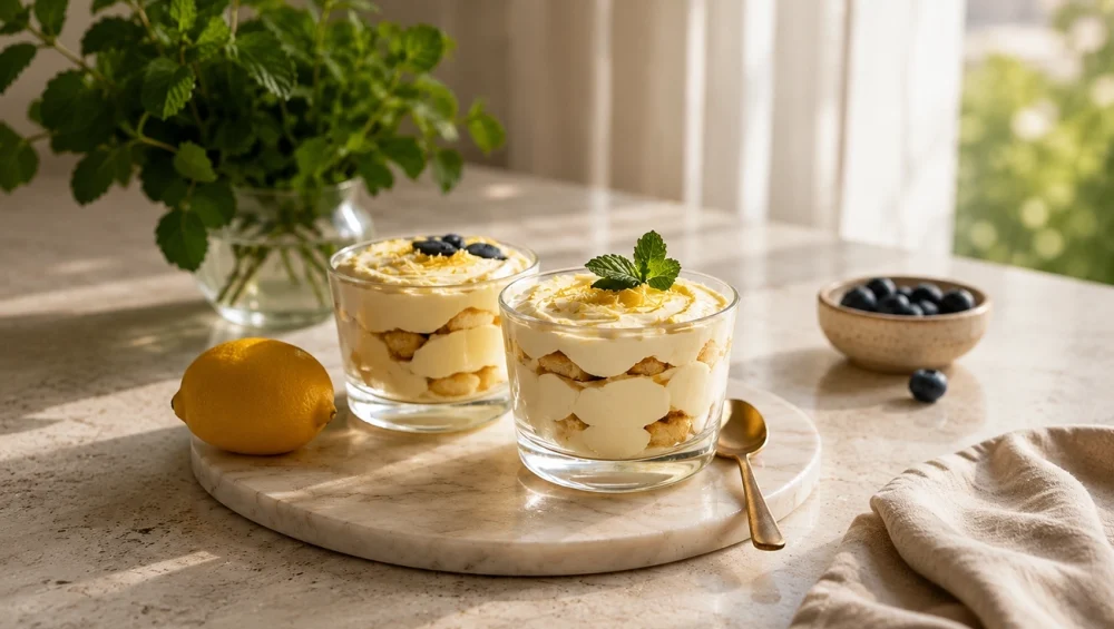 RECEPT: Eterično olje limone v poletnem tiramisuju (4 porcije)